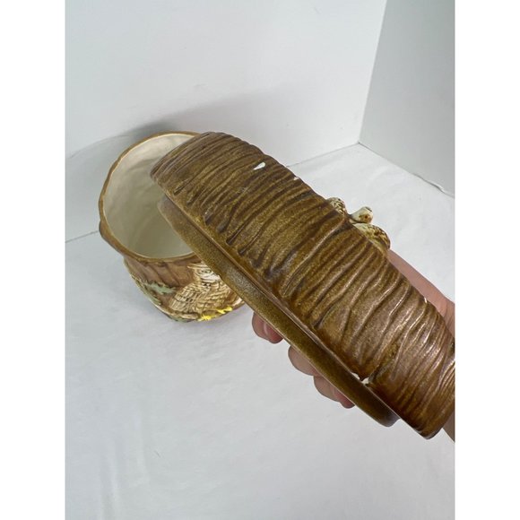 Vintage Forest Owl Cookie Jar with Acorn Top 1970s Ceramic - Picture 5 of 10